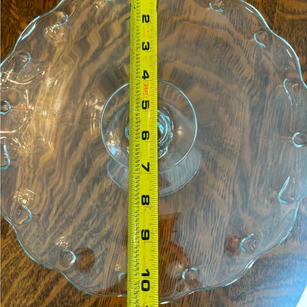 vintage Indiana Glass clear glass Teardrop pattern cake stand - Picture 8 of 9